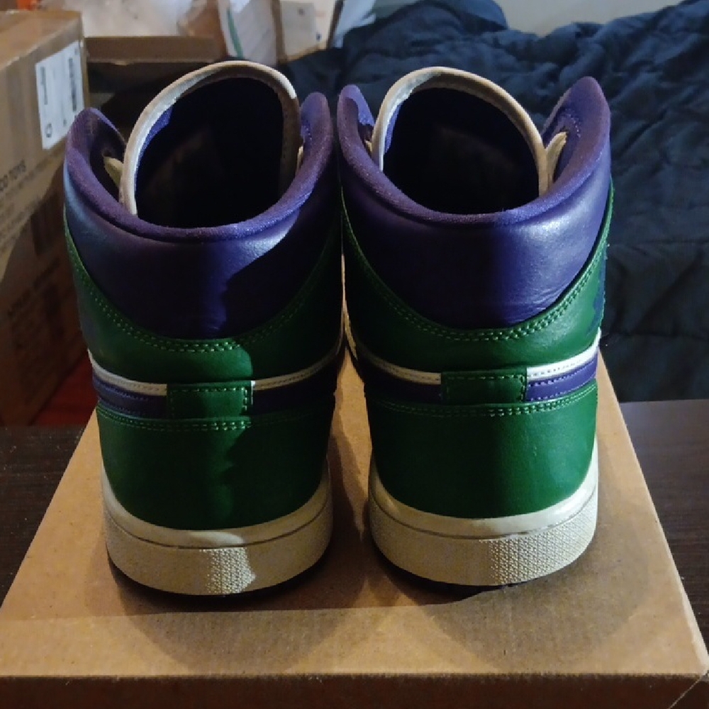 Jordan 1 Mid Rare "Incredible Hulk" (2020) Mens 8 Womens 9.5 EUC - Picture 5 of 9